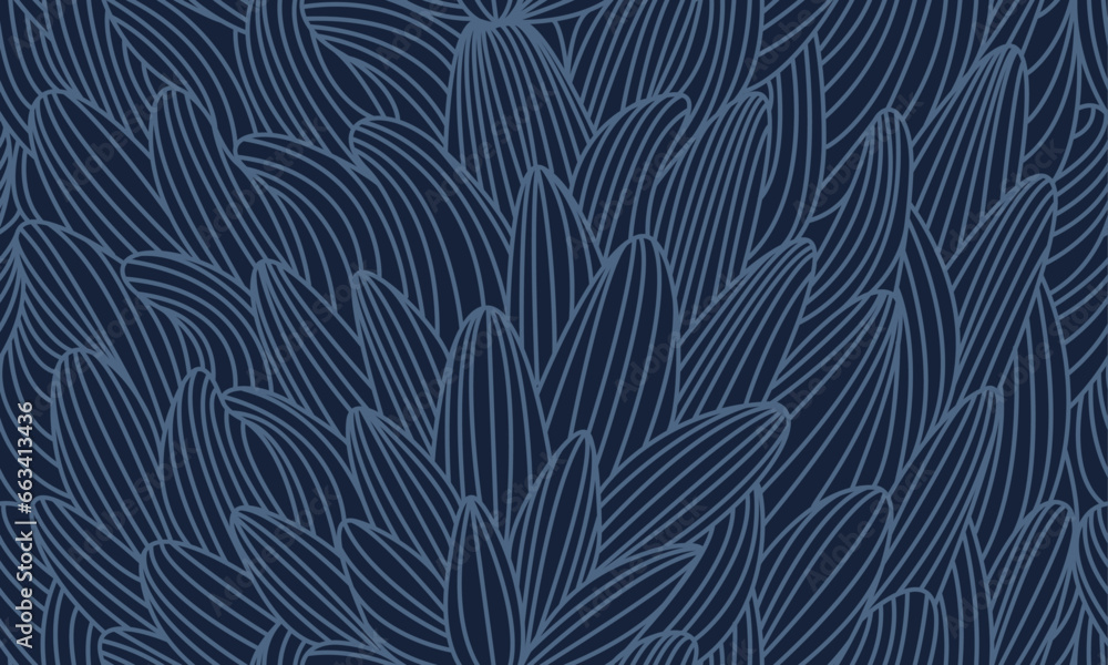 Aufkleber floral minimalistic linear seamless pattern. abstract pattern with leaves in outline style. vector t