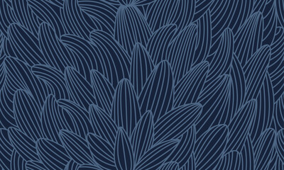 Floral Minimalistic Linear Seamless Pattern. Abstract Pattern with Leaves in Outline Style. Vector Trendy Repeat Template Design for Fabric, Surface Design, Cards, Posters, Covers.