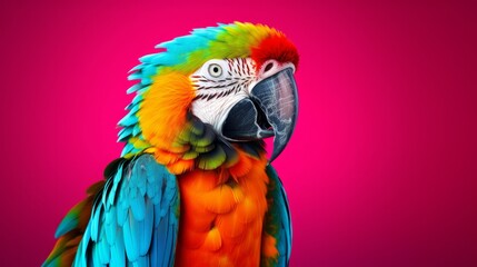 Vibrant Macaw Displaying Its Colors