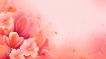  a bunch of flowers that are on a pink and orange background with a white background and a light pink background with a light pink flower.  generative ai