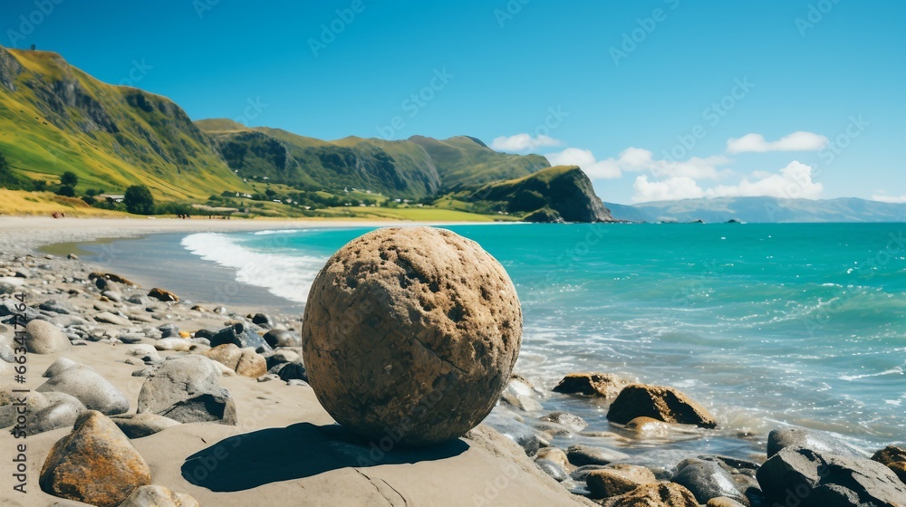 Poster beach and rocks