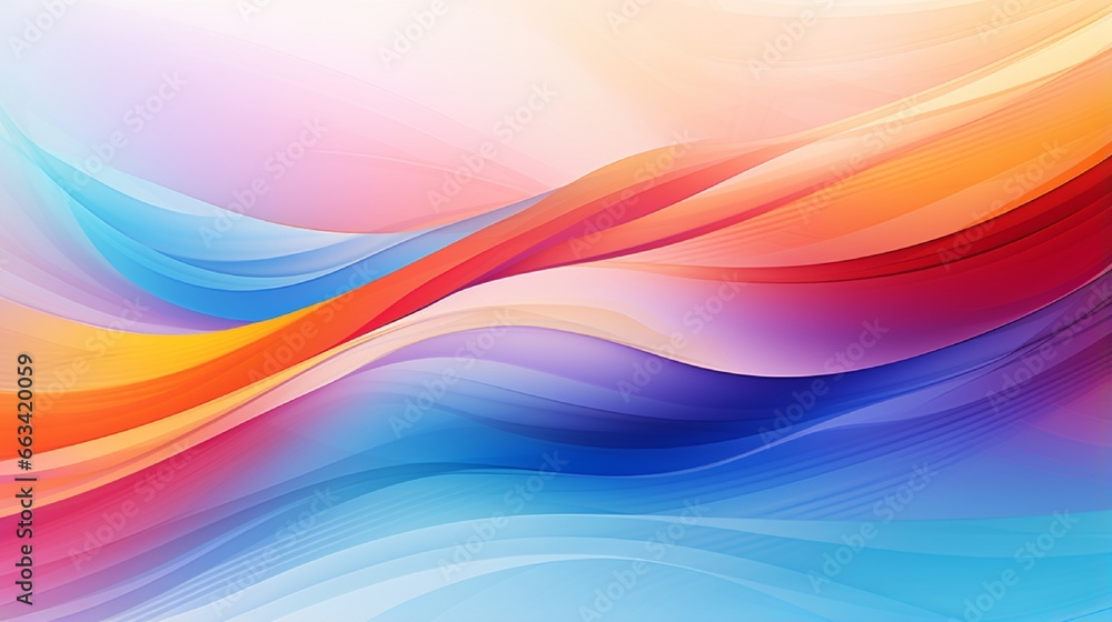 Poster abstract colorful background different color splash in waves on white background generated by ai too