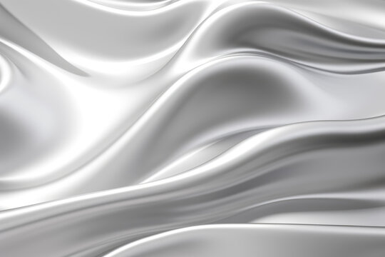 Silver Grey Abstract Background, 3D Rendering Textile Slik. Fabric folded effect. Ai Generated © eclypse78