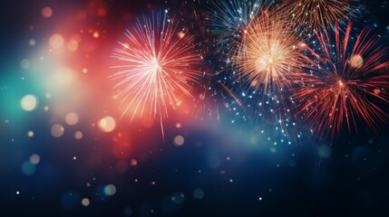 Fototapeta na wymiar fireworks in the night sky generated by AI tool
