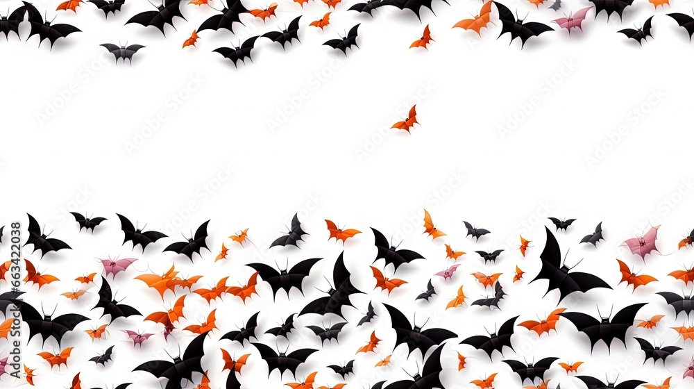 Aufkleber a group of bats flying in the air with a white background with a space for a text or a picture to pu