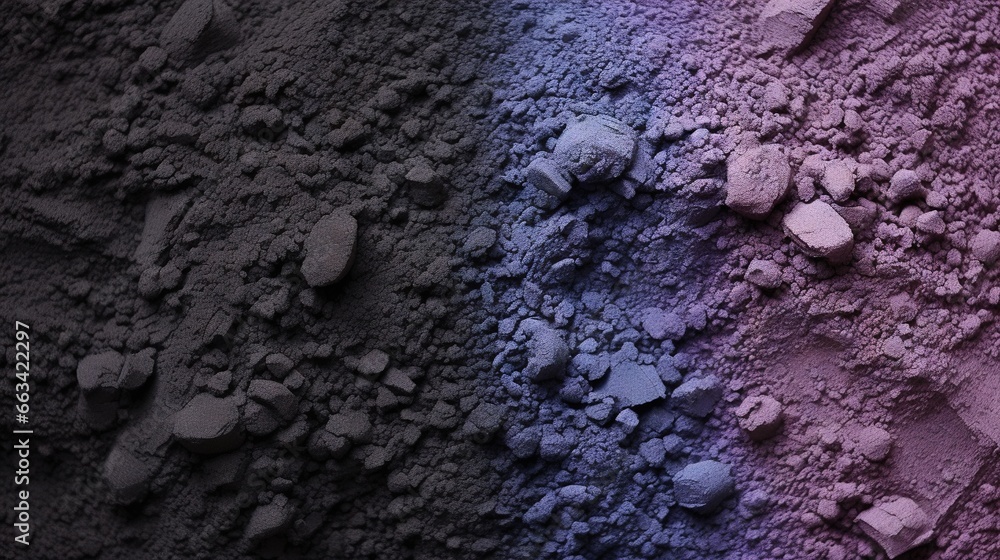 Poster a close up of two different colored powders on a white background with a black and purple background