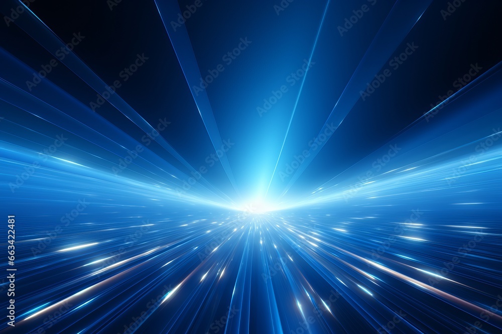 Poster light burst in a blue background in the style of color