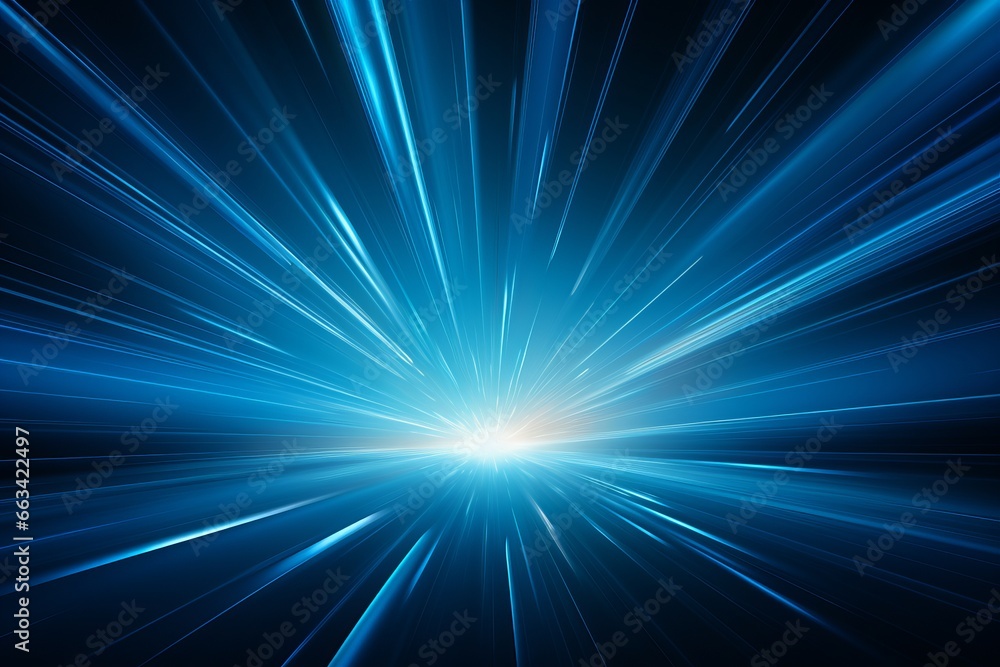 Poster light burst in a blue background in the style of color