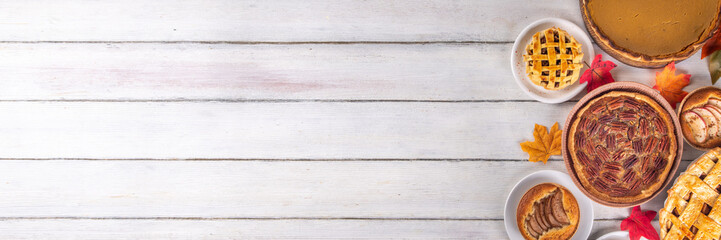 Assorted homemade fall pies and cakes