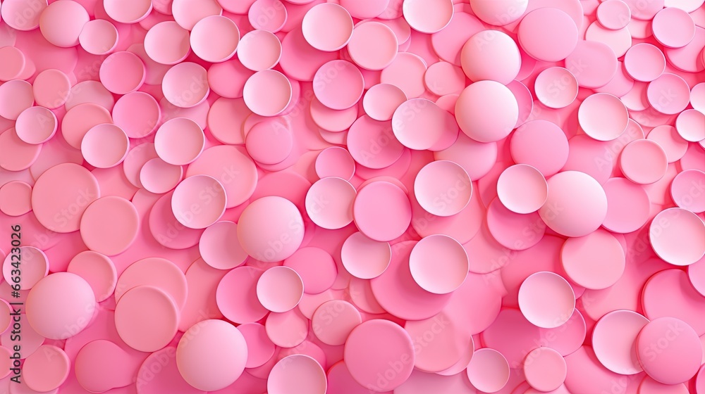 Aufkleber a large group of pink circles on a pink background with a white background and a pink background wit