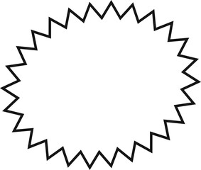 Starburst sticker set - collection of special offer sale oval and round shaped sunburst labels and badges. Promo stickers with star edges. Vector.