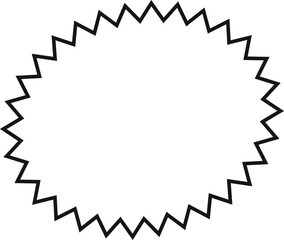 Starburst sticker set - collection of special offer sale oval and round shaped sunburst labels and badges. Promo stickers with star edges. Vector.