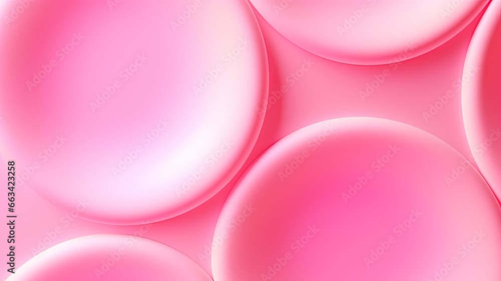 Poster a pink background with bubbles of different sizes and colors on the bottom of the image is a pink ba