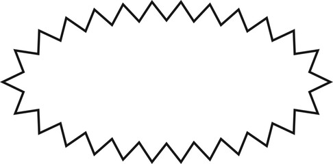 Starburst sticker set - collection of special offer sale oval and round shaped sunburst labels and badges. Promo stickers with star edges. Vector.