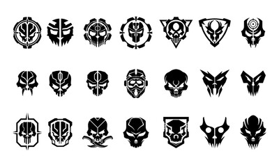 Naklejka premium Skull Icon Vector Shapes Collection. Skull icon set. Skull icon set Style stock vector