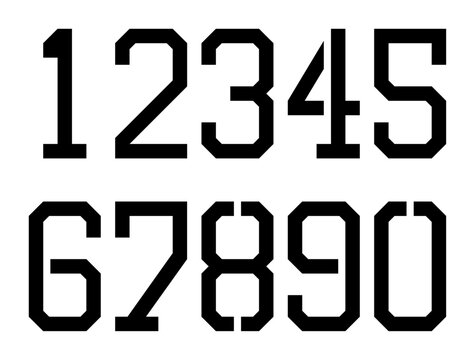 Black stencil numbers from zero to nine