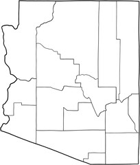 doodle freehand drawing of arizona state map. - obrazy, fototapety, plakaty