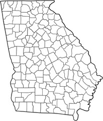 doodle freehand drawing of georgia state map.
