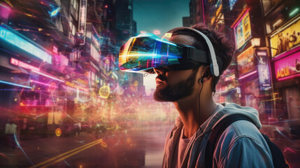 A street artist in Asia creating 3D digital art that comes to life through AR glasses