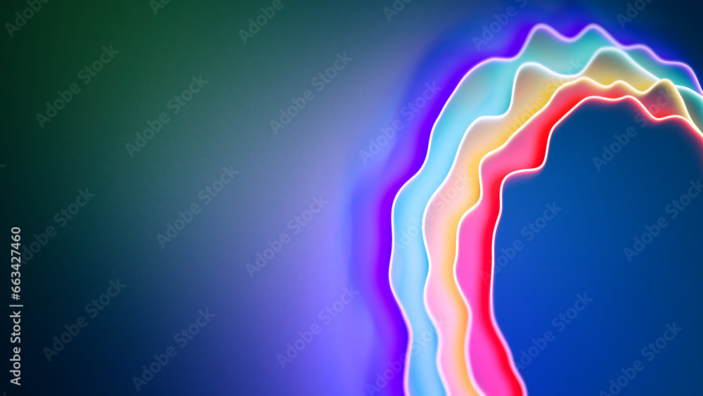 Poster violet pink red and blue passionate soft objects colorful background - abstract 3d rendering
