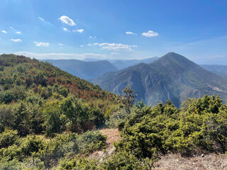 The beautiful landscape of the hills around Matka Canyon, North Macedonia