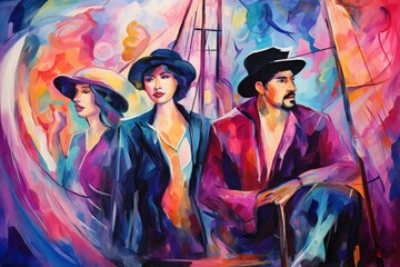 Obraz premium Daring pirate captains sailing enchanted seas - Generative AI