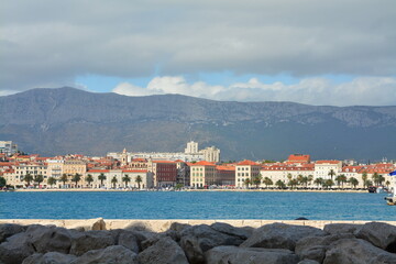 The beautiful Mediterranean coast of Split, Croatia