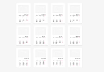 Fototapeten 2024 calendar minimalist on german language with german holidays. Week start on monday. Calendar with place for photo. © Elena