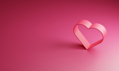 pink heart on a red background
