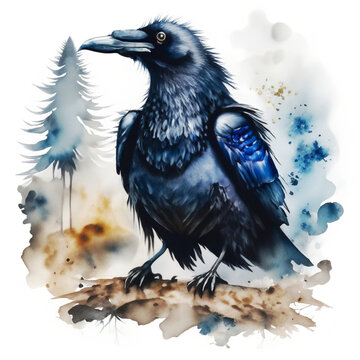 Namalowany kruk ilustracja