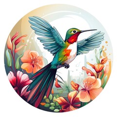 Obraz premium Hummingbird clipart on white background.