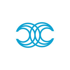 Letter C design element icon with modern infinity concept idea