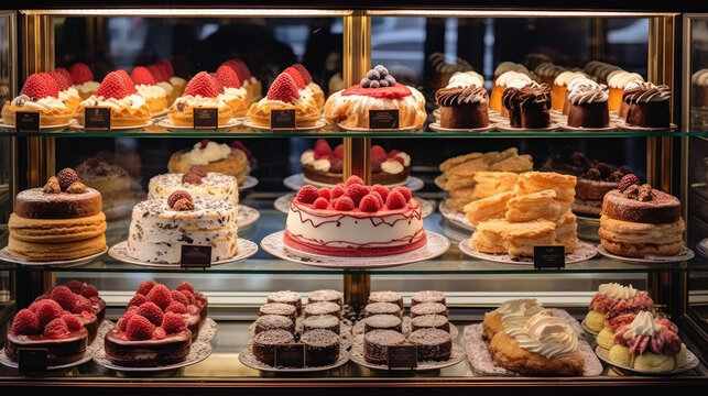 Cake shop window display