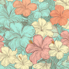 seamless floral pattern background created with Generative Ai