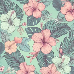 Deurstickers seamless floral pattern background created with Generative Ai © Andrii Yablonskyi