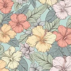 Foto op Canvas seamless floral pattern background created with Generative Ai © Andrii Yablonskyi