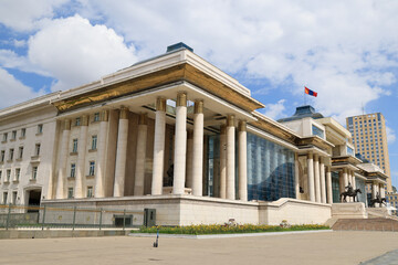 Fototapeta na wymiar Government Building in Ulaanbaatar city