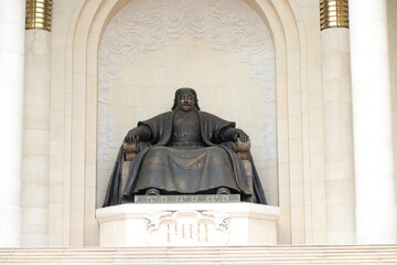 Bronze statue of Genghis Khan in Ulaanbaatar