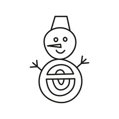 Doodle outline snowman.