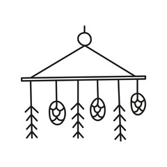 Doodle outline Christmas decoration.