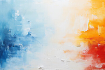 Abstract painting artwork with blue, red, orange and yellow colors, background design,ai generated