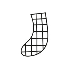 Doodle outline Christmas sock.