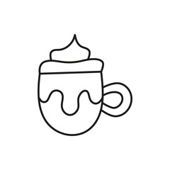 Doodle outline drink with cream.