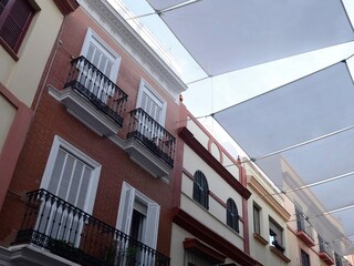 Awnings on Seville street, Spain - 663440871