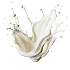 Milk splash isolated on white transparent background, PNG