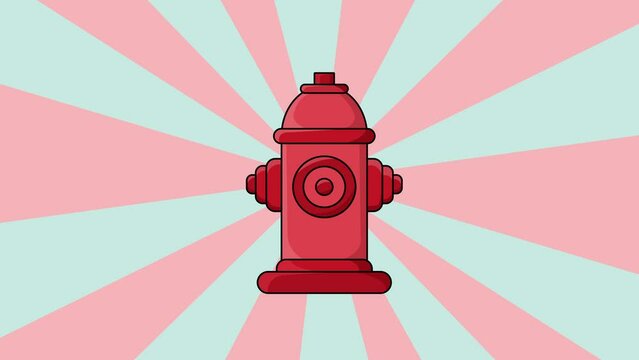 animated video of a water hydrant icon with a rotating background