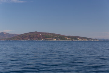 Fototapeta na wymiar A boat trip on the Oceanis 45 yacht in the Black Sea. Novorossiysk, Russia. 15.10.2023