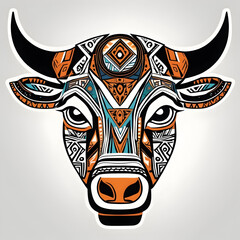 bull head with horns