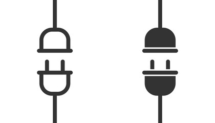 Plug icon. Connection symbol. Electricity, wired, error. Outline, flat and colored style icon for web design. Vector illustration.