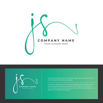 JS J S initial letter handwriting and signature logo